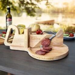 MikaMax Worst Guillotine - Worstsnijder - Worst Snijplank - Sausage Guillotine - Makkelijk Schoon Te Maken - RVS Mes - Bamboe - 30 X 19cm -Meubelwinkel 1200x1200 790