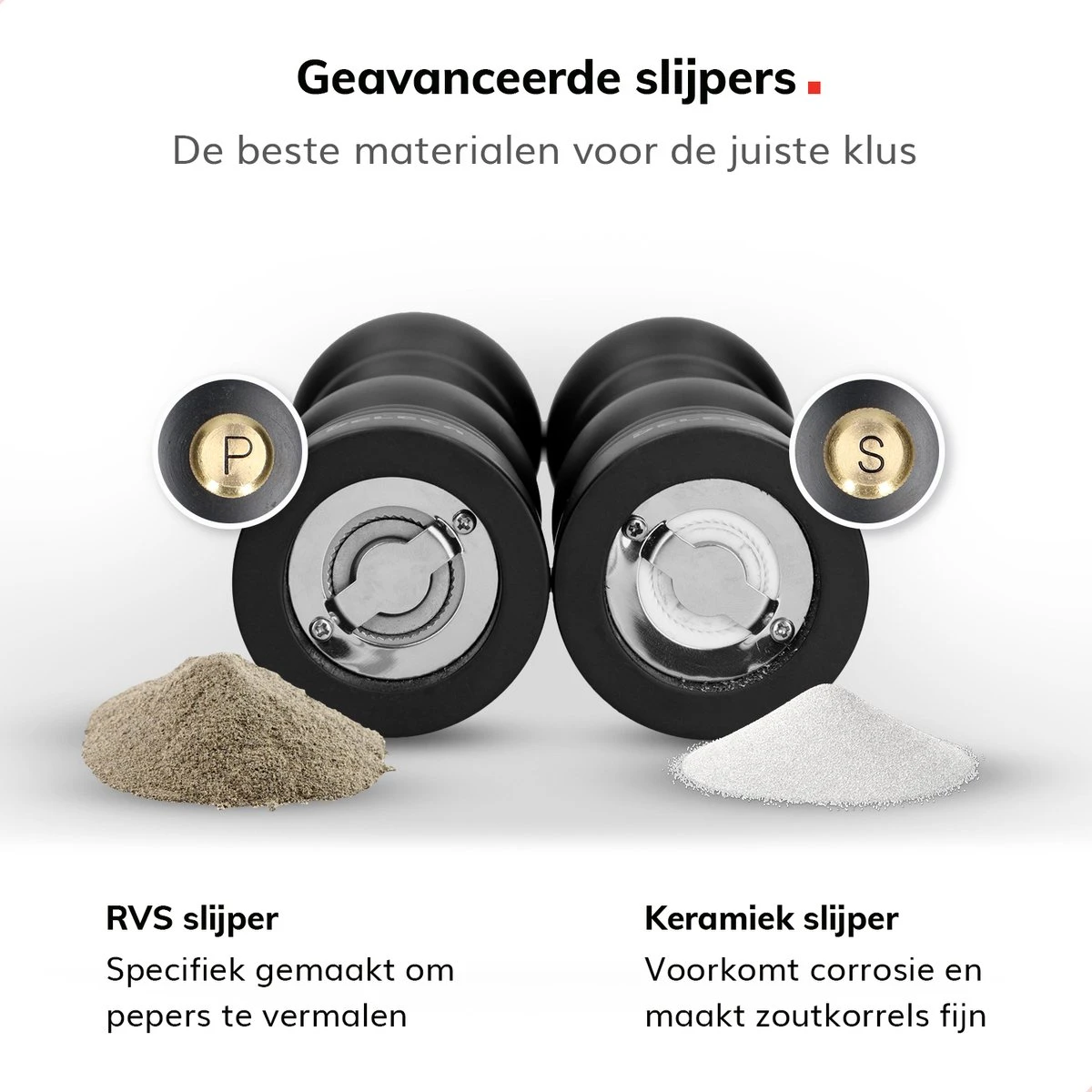 Deleca Luxe Peper En Zoutmolen Set - Met Geschenkdoos - Zout / Pepermolen - Rubberhout - Zwart & Goud 4 Deleca Luxe Peper En Zoutmolen Set - Met Geschenkdoos - Zout / Pepermolen - Rubberhout - Zwart & Goud - Afbeelding 2