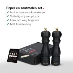 Deleca Luxe Peper En Zoutmolen Set - Met Geschenkdoos - Zout / Pepermolen - Rubberhout - Zwart & Goud 21 Deleca Luxe Peper En Zoutmolen Set - Met Geschenkdoos - Zout / Pepermolen - Rubberhout - Zwart & Goud -Meubelwinkel 1200x1200 815