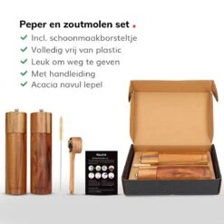 Deleca Luxe Peper En Zoutmolen Set - Zout / Pepermolen - Handmatig - Met Navul Lepel & Geschenkdoos - Acacia Hout - Rond 22 Deleca Luxe Peper En Zoutmolen Set - Zout / Pepermolen - Handmatig - Met Navul Lepel & Geschenkdoos - Acacia Hout - Rond -Meubelwinkel 1200x1200 825