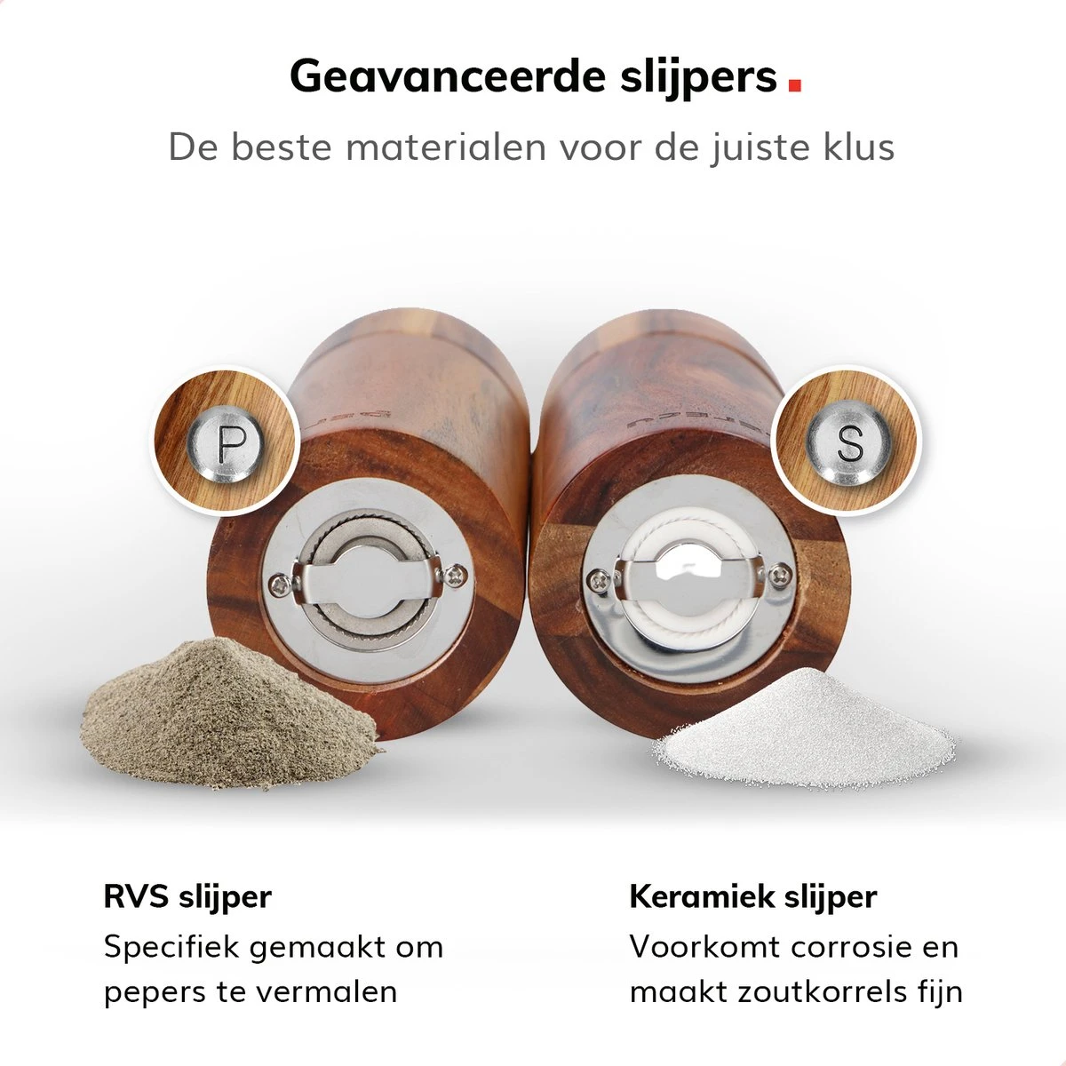 Deleca Luxe Peper En Zoutmolen Set - Zout / Pepermolen - Handmatig - Met Navul Lepel & Geschenkdoos - Acacia Hout - Rond 13 Deleca Luxe Peper En Zoutmolen Set - Zout / Pepermolen - Handmatig - Met Navul Lepel & Geschenkdoos - Acacia Hout - Rond - Afbeelding 11