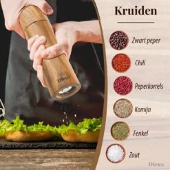 Dieux® - Peper En Zoutmolen Set - Cilinder Vorm - 22CM - Zout Peper Kruiden - 2 Stuks - Acacia Hout - Instelbare Maalgraad - Duurzaam - Luxe Kwaliteit - Hervulbaar - Pepermolen - Zoutmolen - BBQ Accesoires - Pasen 10 Dieux® - Peper En Zoutmolen Set - Cilinder Vorm - 22CM - Zout Peper Kruiden - 2 Stuks - Acacia Hout - Instelbare Maalgraad - Duurzaam - Luxe Kwaliteit - Hervulbaar - Pepermolen - Zoutmolen - BBQ Accesoires - Pasen -Meubelwinkel 1200x1200 829