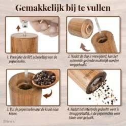 Dieux® - Peper En Zoutmolen Set - Cilinder Vorm - 22CM - Zout Peper Kruiden - 2 Stuks - Acacia Hout - Instelbare Maalgraad - Duurzaam - Luxe Kwaliteit - Hervulbaar - Pepermolen - Zoutmolen - BBQ Accesoires - Pasen 12 Dieux® - Peper En Zoutmolen Set - Cilinder Vorm - 22CM - Zout Peper Kruiden - 2 Stuks - Acacia Hout - Instelbare Maalgraad - Duurzaam - Luxe Kwaliteit - Hervulbaar - Pepermolen - Zoutmolen - BBQ Accesoires - Pasen -Meubelwinkel 1200x1200 831
