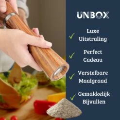 UNBOX Peper En Zoutmolen Set - Pepermolen - Zoutmolen - BBQ Accesoires - Acacia Hout - RVS -Meubelwinkel 1200x1200 838