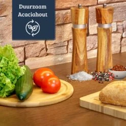 UNBOX Peper En Zoutmolen Set - Pepermolen - Zoutmolen - BBQ Accesoires - Acacia Hout - RVS -Meubelwinkel 1200x1200 841
