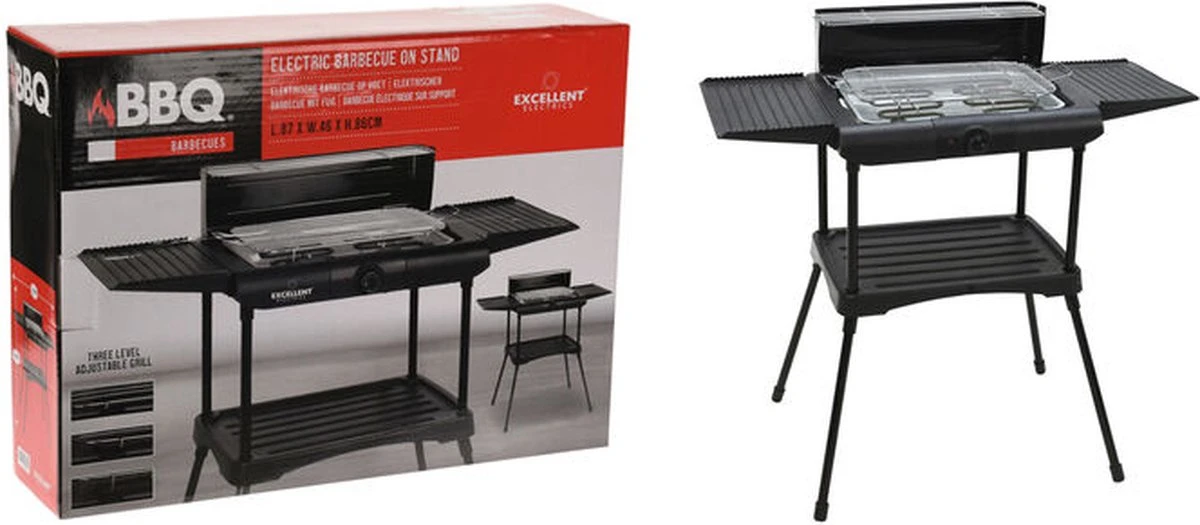 Excellent Electrics Elektrische Barbecue - Grilloppervlak (LxB) 36x24 Cm - 2000W - Zwart 4 Excellent Electrics Elektrische Barbecue - Grilloppervlak (LxB) 36x24 Cm - 2000W - Zwart - Afbeelding 2