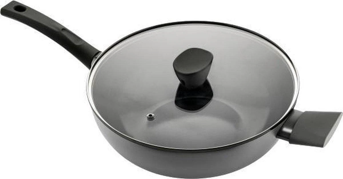 ISENVI Avon Keramische Wok Met Deksel 36 CM - Ergo Greep 3 ISENVI Avon Keramische Wok Met Deksel 36 CM - Ergo Greep