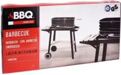 Verrijdbare Barbecue – Houtskool/Briketten - Verstelbare Grillplaat – Houten Tafel – Winscherm – Gewicht 5.9kg -Meubelwinkel 1200x745 2