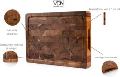 VDN Professionele Snijplank Acacia Hout Met Sapgeul En Handvatten – Hakblok 26x38x3.5 Cm -Meubelwinkel 1200x770 4