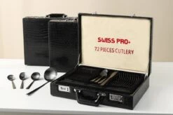 Swiss Pro+ Bestekset In Koffer-72 Delig-12 Persoons-Zwitsers Kwaliteit-Complete Set-100% Roestvrijstaal- Zwart 37 Swiss Pro+ Bestekset In Koffer-72 Delig-12 Persoons-Zwitsers Kwaliteit-Complete Set-100% Roestvrijstaal- Zwart -Meubelwinkel 1200x799 58