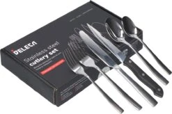 Deleca 8 Persoons Bestekset (48-delig) - Lepels, Messen, Vorken & Steakmessen - Vaatwasserbestendig - Zilver / RVS -Meubelwinkel 1200x799 60