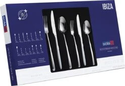 Sola Bestekset Ibiza - Economy - 9 Persoons - 90 Delig - Zilver Chroomstaal 18/0 - RVS -Meubelwinkel 1200x820 1