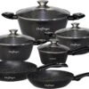 Cheffinger Pannenset - 10 Delig - Marmeren Coating - Inductie - Met Glazen Deksels - Zwart -Meubelwinkel 1200x836 2