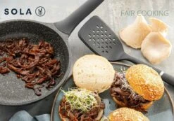 Sola Koekenpan Fair Cooking - Ø 28 Cm - Zwart/wit - Aluminium - Antiaanbaklaag -Meubelwinkel 1200x842