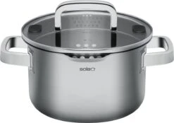 Sola Pannenset Juvia - 4 Delig - Ø 16,16,18,20 Cm - Zilver - RVS - Sandwichbodem -Meubelwinkel 1200x844
