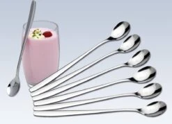 Merkloos Latte Macchiato Lepels – RVS Lange Yoghurt, Dessert Of Koffie Lepeltjes – Set Van 6 Stuks -Meubelwinkel 1200x868