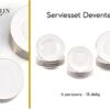 LeRijn® Serviesset Deventer 6 Persoons - 18 Delig - Licht Crème Wit Met Gouden Rand En Motief - Dinerborden - Soepborden - Dessertborden - Borden Servies - Bordenset -Meubelwinkel 1200x872 2