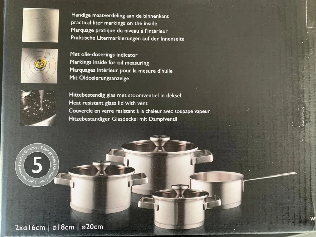 Herman Den Blijker 4-delige RVS Pannenset 7 Herman Den Blijker 4-delige RVS Pannenset - Afbeelding 5