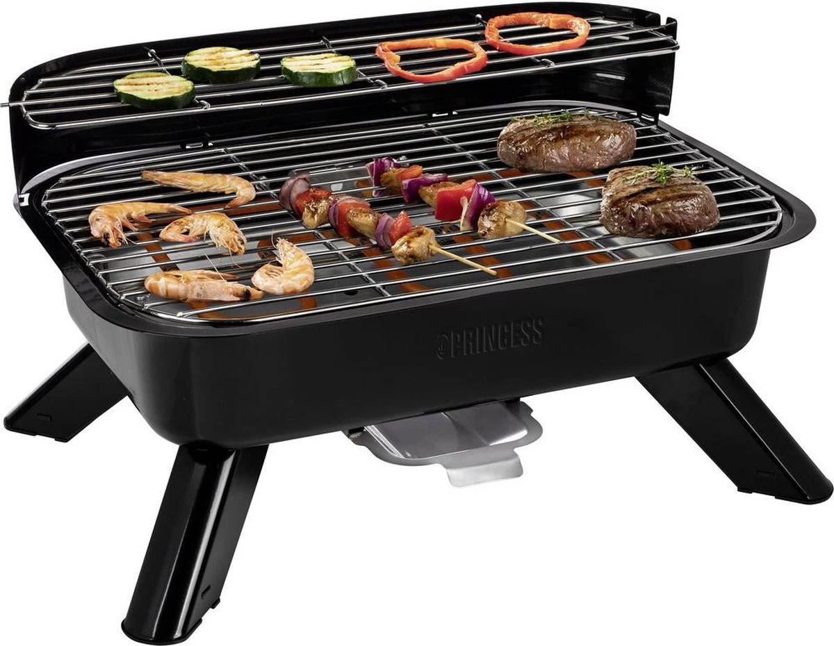 Princess 112252 Hybride Barbecue – Elektrische BBQ - Tafelmodel - 2000W - 44x 29cm - Gebruik Elektrisch Of Met Kolen 3 Princess 112252 Hybride Barbecue – Elektrische BBQ - Tafelmodel - 2000W - 44x 29cm - Gebruik Elektrisch Of Met Kolen - Afbeelding 2