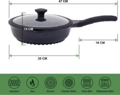 Wokpan - Multifunctionele 3 In 1 Pan Met Deksel + Wok + Hapjespan 28 Cm -Meubelwinkel 1200x953