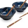 EDO JAPAN - RAMEN BOWL SET/6 2PERS HANA BLAUW O/22CM|H9CM -Meubelwinkel 1200x957 2