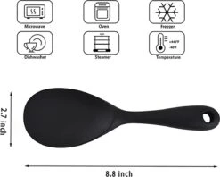 Doodadeals® Siliconen Rijstlepel - Rijst Opscheplepel - Rijstlepel Kunststof - Zwart - 1 Stuk -Meubelwinkel 1200x960 3