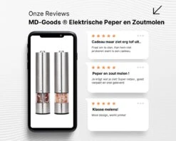 MD-Goods ® Elektrische Peper En Zoutmolen Set - Pepermolen - RVS - Cadeau - Restaurant Kwaliteit -Meubelwinkel 1200x960 5