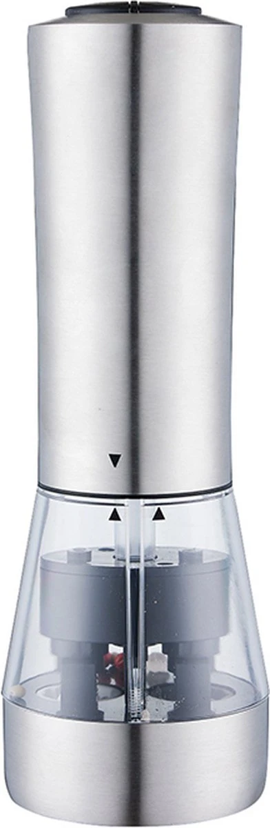 KROMS Peper En Zoutmolen Set - Peper En Zoutmolen Set Elektrisch -2 In 1 - Instelbare Maalgraad - Pepermolen - Zoutmolen - Peper En Zoutmolen Elektrisch 9 KROMS Peper En Zoutmolen Set - Peper En Zoutmolen Set Elektrisch -2 In 1 - Instelbare Maalgraad - Pepermolen - Zoutmolen - Peper En Zoutmolen Elektrisch - Afbeelding 7