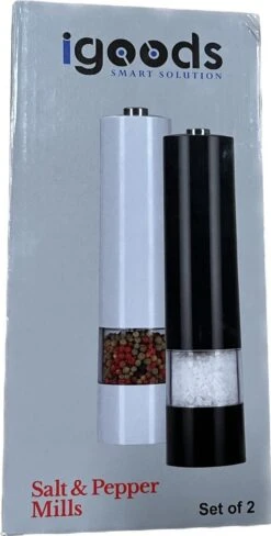 IGOODS Keramiek Elektrische Pepermolen En Zoutmolen - Pepermolen - Zoutmolen - 2 Stuks- Wit -Meubelwinkel 607x1200