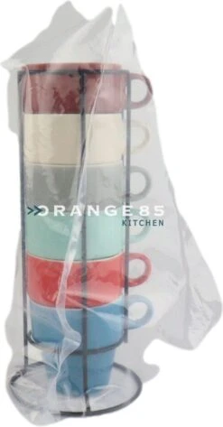 Orange85 Koffiekopjes - Met Houder - Set Van 6 - Gekleurd - 300 Ml - Keramiek 15 Orange85 Koffiekopjes - Met Houder - Set Van 6 - Gekleurd - 300 Ml - Keramiek -Meubelwinkel 626x1200