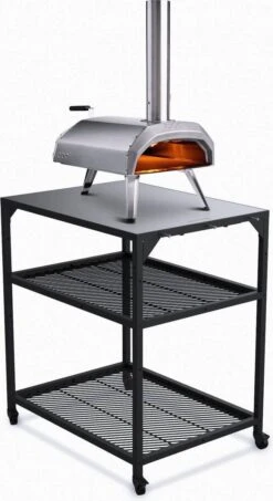 Ooni - Tafel - Medium - Pizza Tafel - 60x80x 90cm - RVS - Zwart -Meubelwinkel 654x1200 3