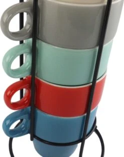 Orange85 Koffiekopjes - Met Houder - Set Van 6 - Gekleurd - 300 Ml - Keramiek 13 Orange85 Koffiekopjes - Met Houder - Set Van 6 - Gekleurd - 300 Ml - Keramiek -Meubelwinkel 945x1200