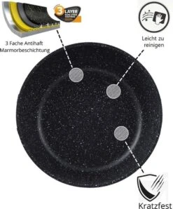 Cheffinger Pannenset - 10 Delig - Marmeren Coating - Inductie - Met Glazen Deksels - Zwart 7 Cheffinger Pannenset - 10 Delig - Marmeren Coating - Inductie - Met Glazen Deksels - Zwart -Meubelwinkel 993x1200
